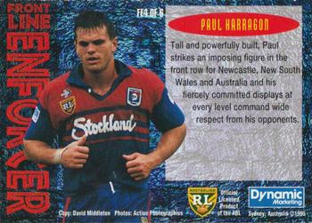 1995 Dynamic ARL Series 2 - Front Line Enforcers #FL4 Paul Harragon Back